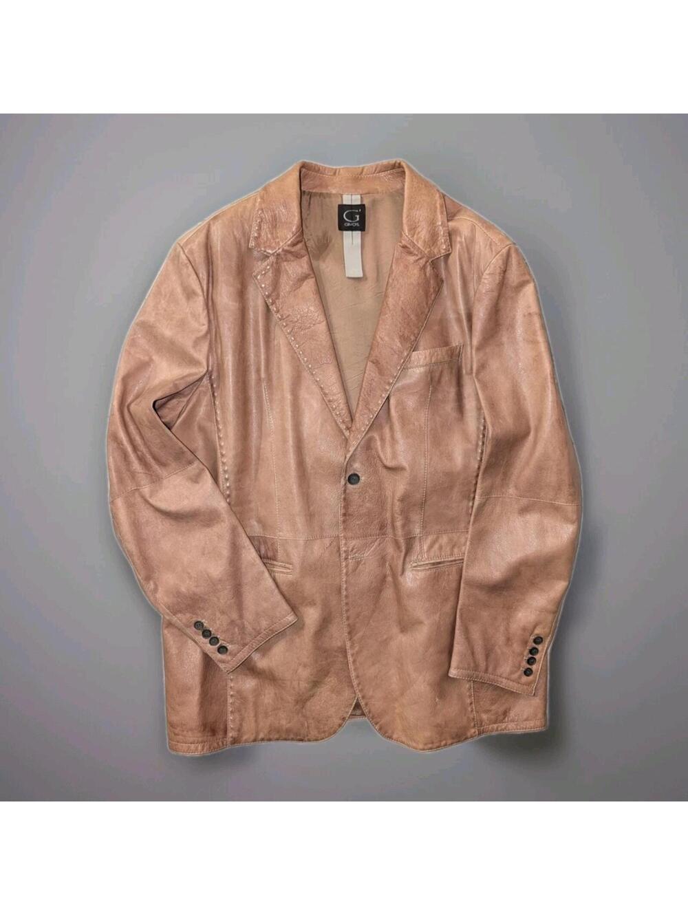 Gimo's Pelle Cuir Leather XL Jacket Long Western Style Tan NWOT